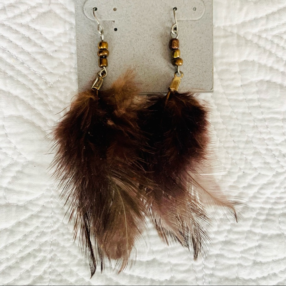 Flowy Feather Earrings 🤎🪶